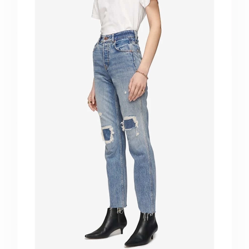 Anine Bing Betty High Rise Relaxed Slim Jean True Blue 26